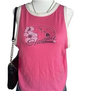 Hollister Hawaii Top Womens Large Pink Ribbed Surf Beach Summer‎ Y2K